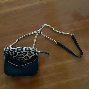Henri Bendel three pocket cheetah mini crossbody
